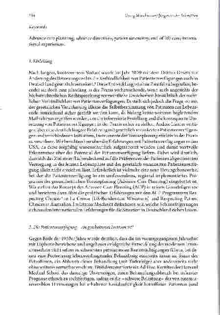 Vorschauseite 2: Patientenverfügungen und Advance Care Planning: Internationale Erfahrungen