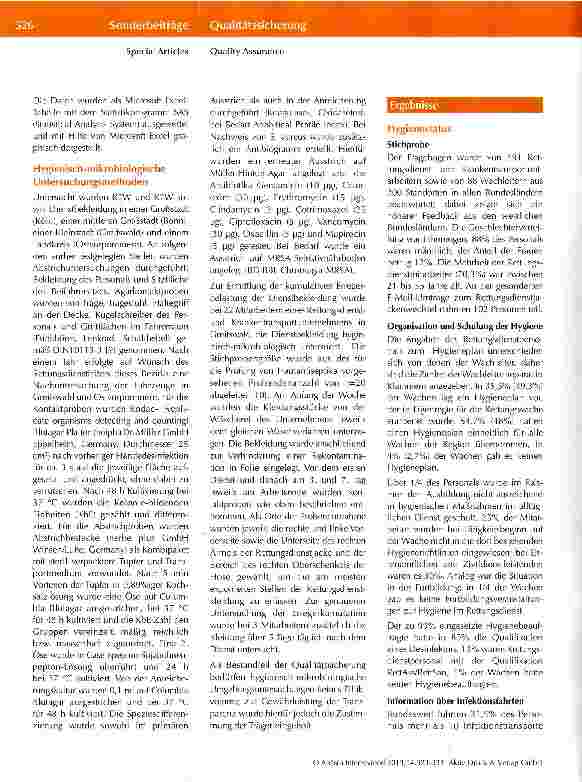 Vorschauseite 3: Hygienestatus und Personalschutz im deutschen Rettungsdienst und Krankentransport
