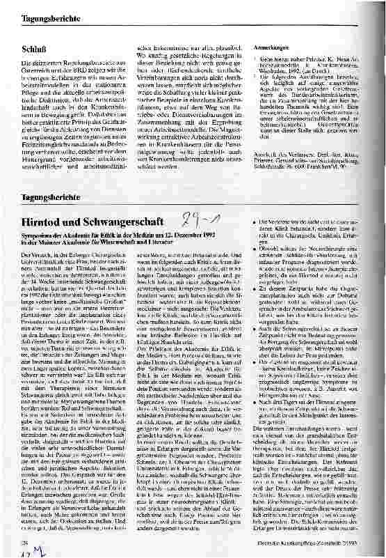 Vorschauseite 1: Hirntod und Schwangerschaft