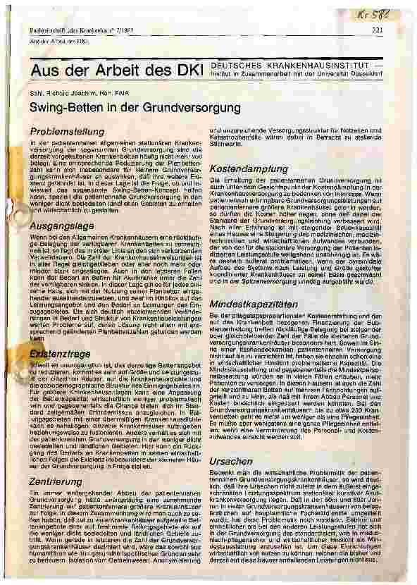 Vorschauseite 1: Swing-betten in der Grundversorgung