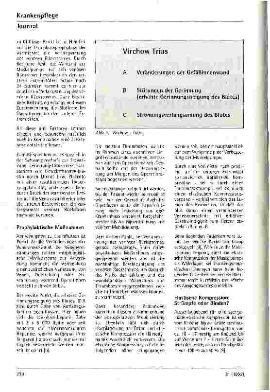 Vorschauseite 2: Thromboseprophylaxe beim immobilisierten Patienten