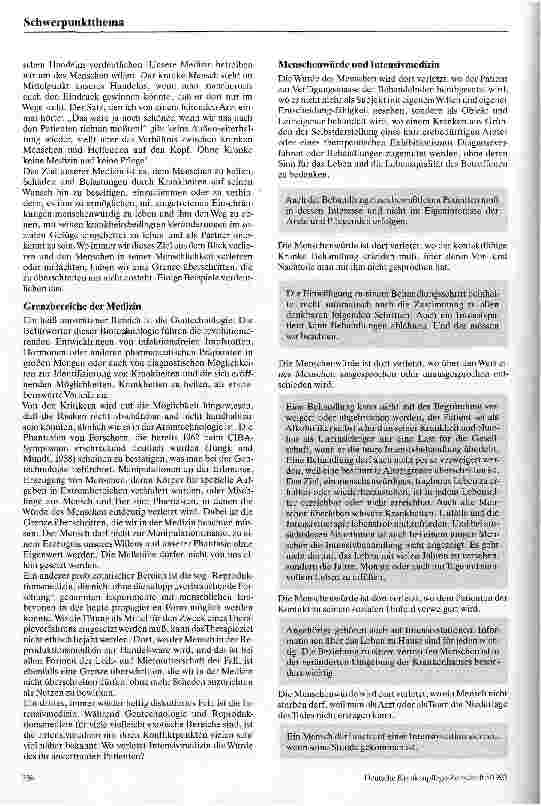 Vorschauseite 4: Grenzen der Medizin Herausforderung und Bedrohung