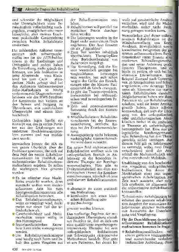 Vorschauseite 3: Aktuelle Fragen der Rehabilitation