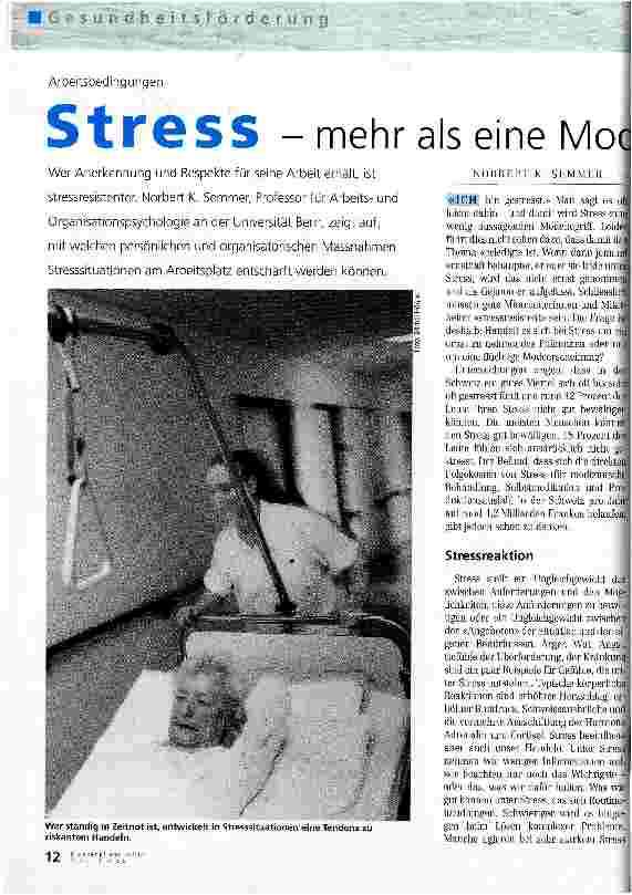 Vorschauseite 1: Stress - mehr als eine Modeerscheinung Arbeitsbedingungen