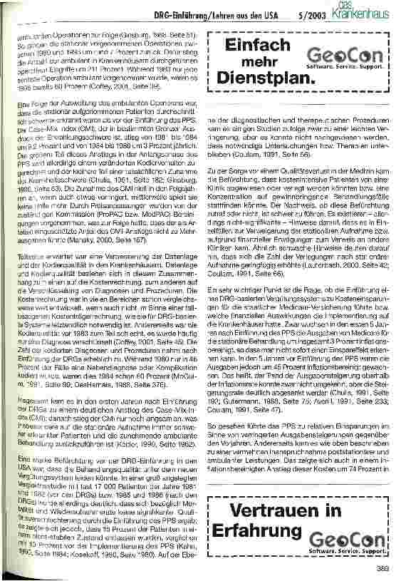 Vorschauseite 3: Die DRG-Einführung und ihre Folgen - Lehren aus den USA