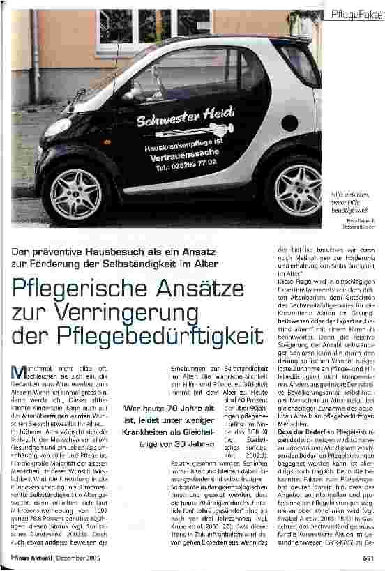 Vorschauseite 1: Pflegerische Ansätze zur Verringerung der Pflegebedürftigkeit
