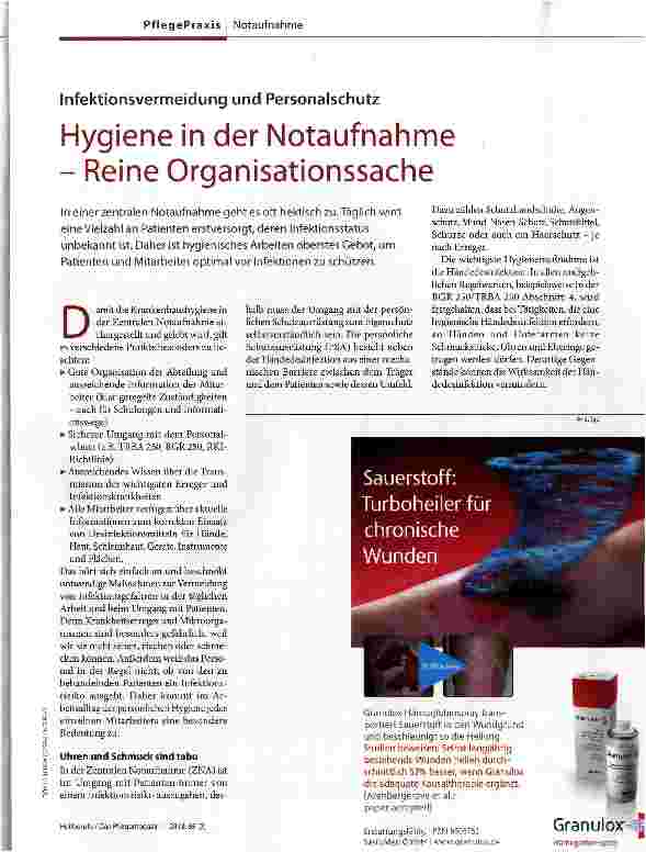 Vorschauseite 1: Hygiene in der Notaufnahme - Reine Organisationssache