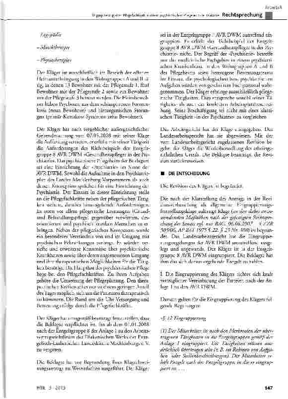 Vorschauseite 4: Eingruppierung einer Pflegefachkraft in einem psychiatrischen Pflegeheim der Diakonie