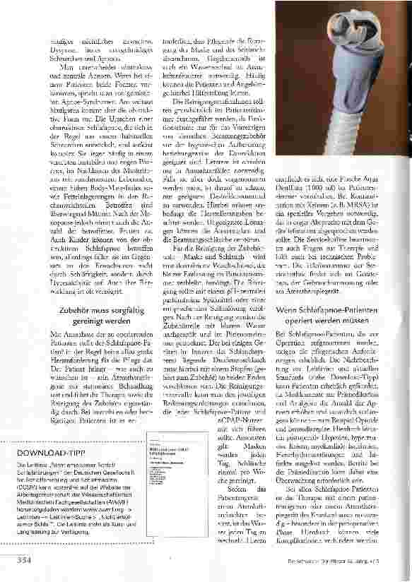 Vorschauseite 3: SCHLAFAPNOEN: WAS PFLEGENDE WISSEN MÜSSEN