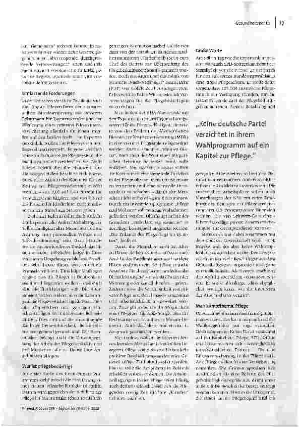 Vorschauseite 2: Politiker im Pflegefieber