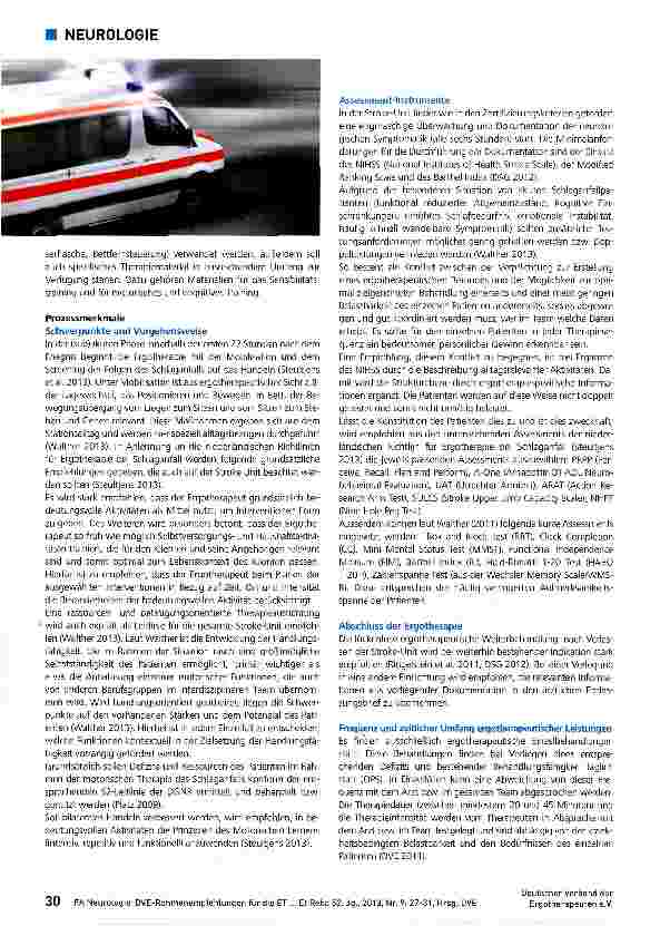 Vorschauseite 4: DVE-Rahmenempfehlungen für die Ergotherapie auf Stroke-Units