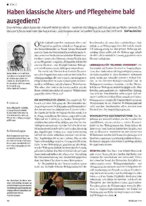 Vorschauseite 1: Haben klassische Altersund Pflegeheime bald ausgedient?
