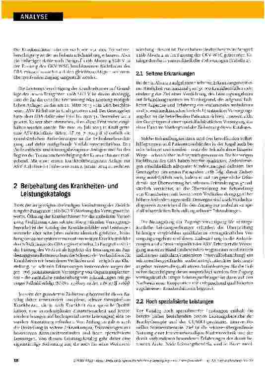Vorschauseite 3: Ambulante spezialfachärztliche Versorgung ein Zukunftsmodell?