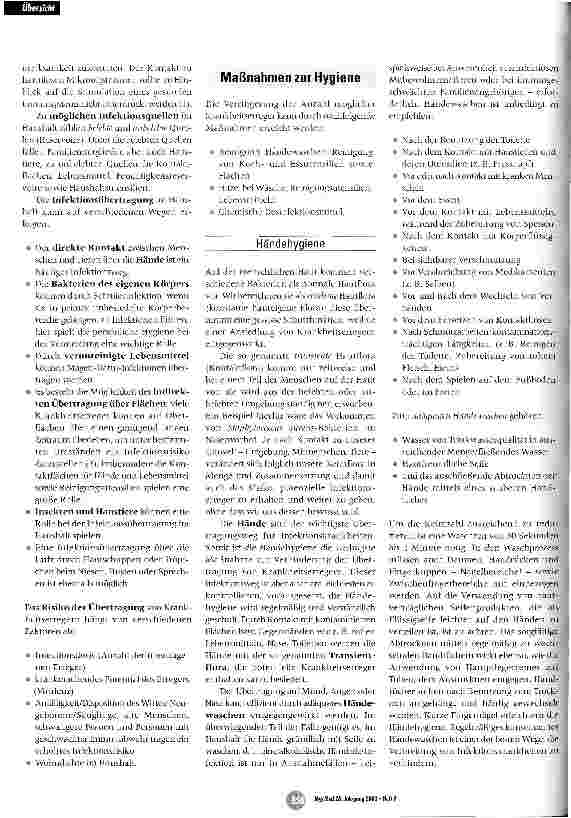 Vorschauseite 2: Hygiene im Familienhaushalt