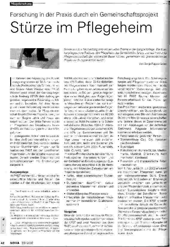 Vorschauseite 1: Stürze im Pflegeheim