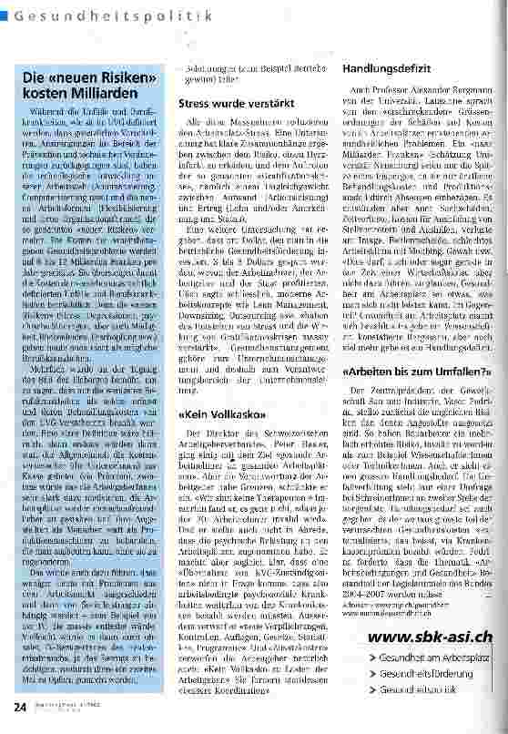 Vorschauseite 3: Weniger Invalidität, mehr psychosoziale Probleme
