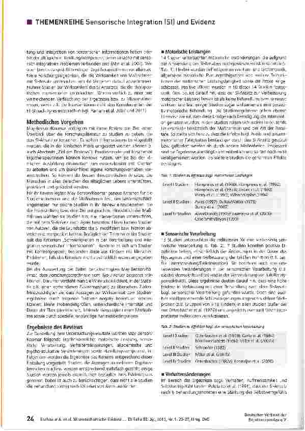 Vorschauseite 2: Wissenschaftliche Evidenz für die Wirksamkeit des Sensorisch-Integrativen Therapieansatzes bei Kindern