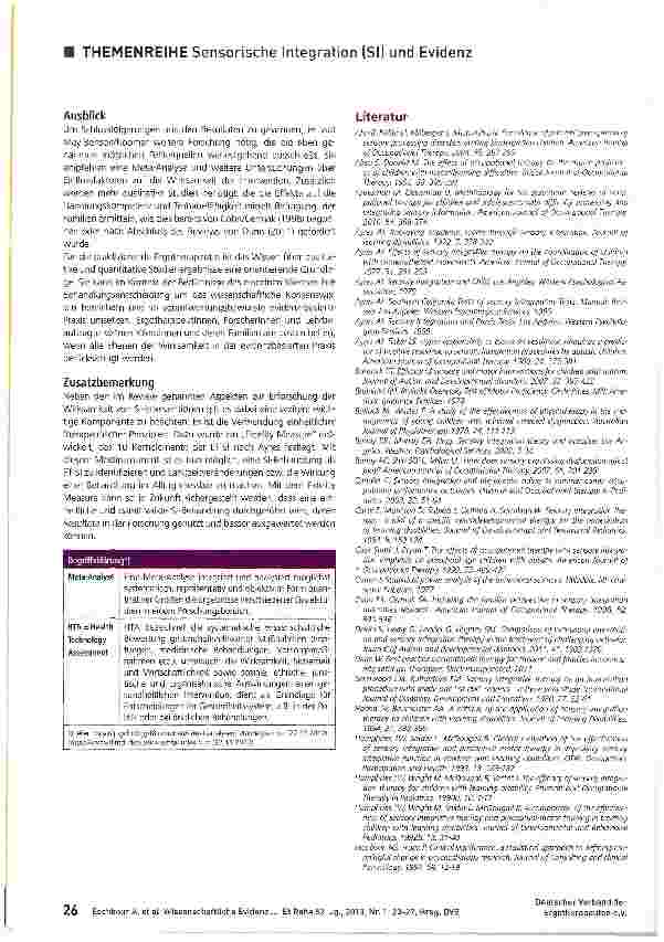 Vorschauseite 4: Wissenschaftliche Evidenz für die Wirksamkeit des Sensorisch-Integrativen Therapieansatzes bei Kindern