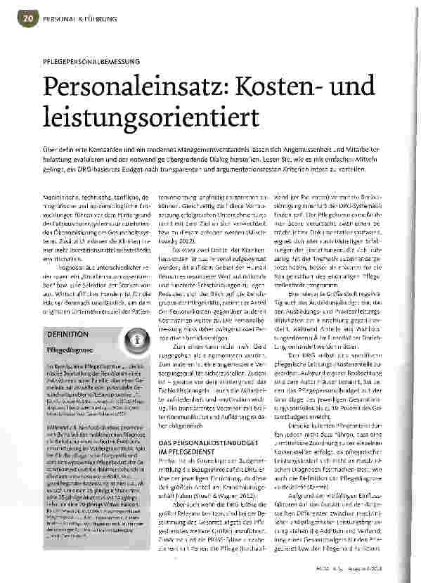 Vorschauseite 1: Personaleinsatz: Kostenund leistungsorientiert