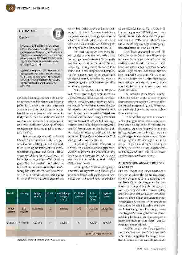 Vorschauseite 3: Personaleinsatz: Kostenund leistungsorientiert