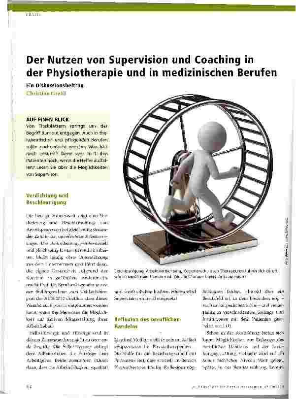 Vorschauseite 1: Der Nutzen von Supervision und Coaching in der Physiotherapie und in medizinischen Berufen