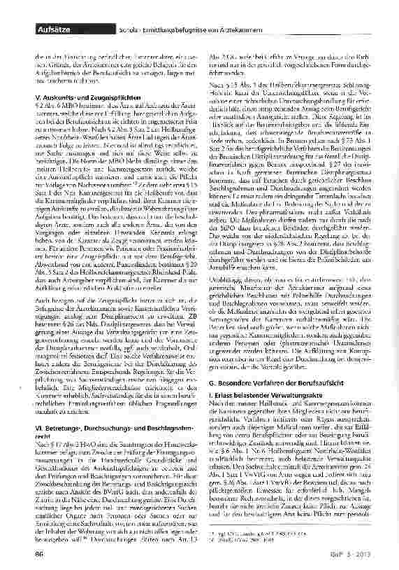 Vorschauseite 6: Ermittlungsbefugnisse von Ärztekammern