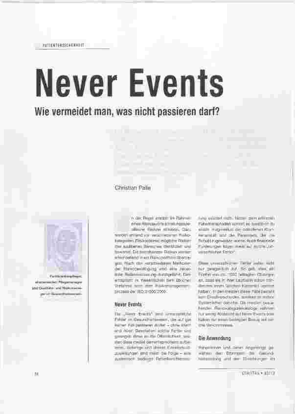 Vorschauseite 1: Never Events