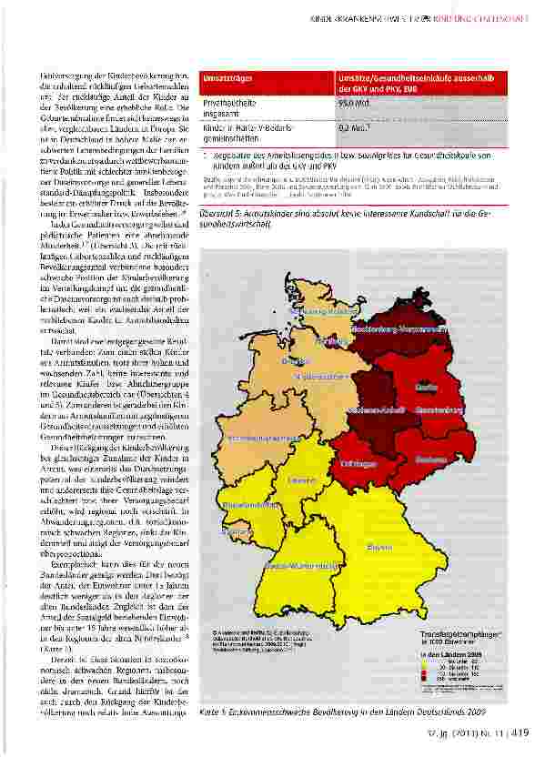 Vorschauseite 3: Regionale Zusammenhänge von Einkommensschwäche und Krankenhausbehandlung bei Kindern