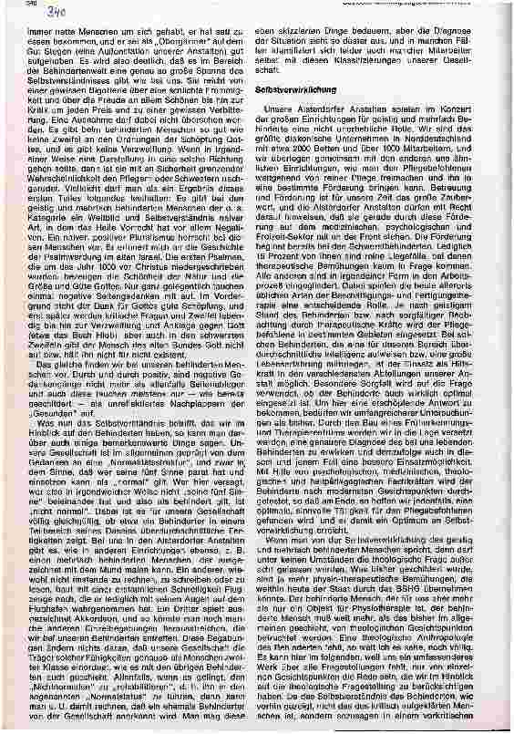 Vorschauseite 2: Das Selbstverständnis und die Selbstverwirklichung des lebenslang behinderten Menschen - eine theologische Frage
