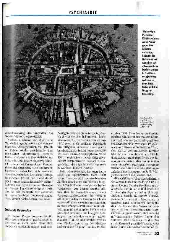 Vorschauseite 2: Von der Psychofabrik zum therapeutischen Dorf? Tagung über stationäre Alternativen in der Psychiatrie