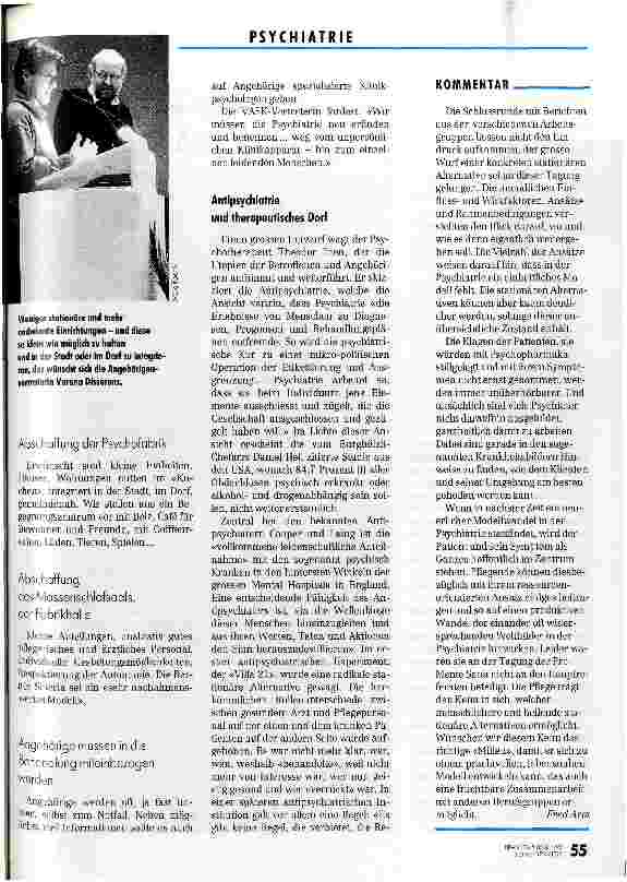 Vorschauseite 4: Von der Psychofabrik zum therapeutischen Dorf? Tagung über stationäre Alternativen in der Psychiatrie