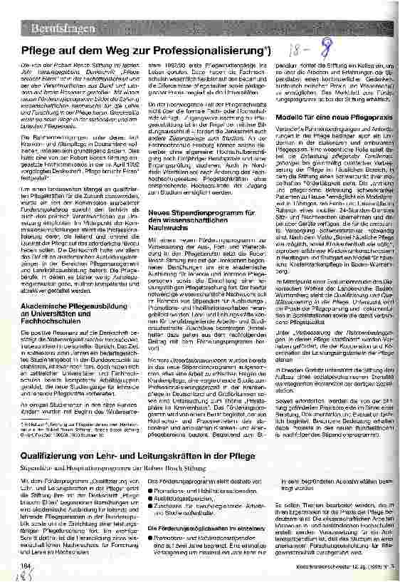 Vorschauseite 1: Pflege auf dem Weg zur Professionalisierung