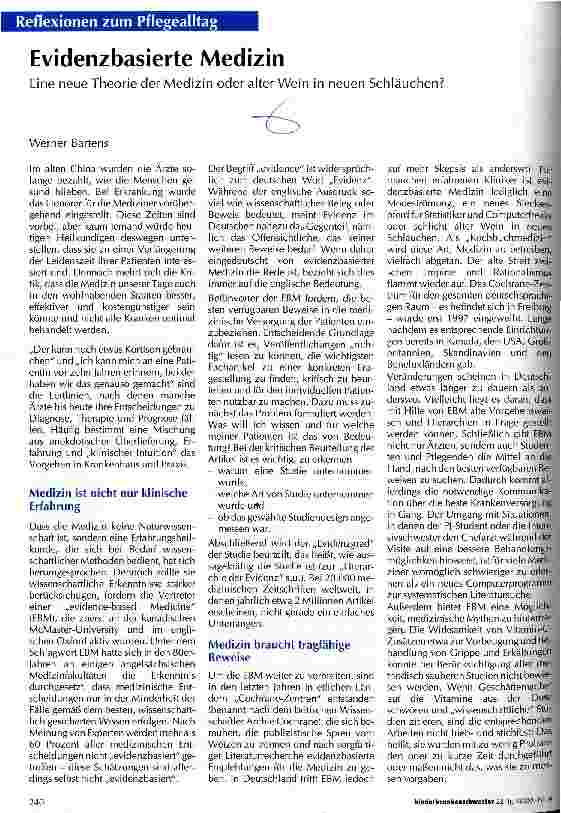 Vorschauseite 1: Evidenzbasierte Medizin