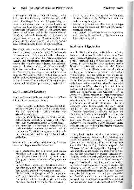 Vorschauseite 2: Der Nutzen von Selbstund Menschenkenntnis für Leitungskräfte im Pflegebereich