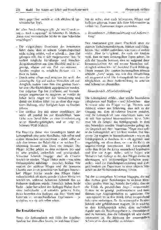 Vorschauseite 4: Der Nutzen von Selbstund Menschenkenntnis für Leitungskräfte im Pflegebereich