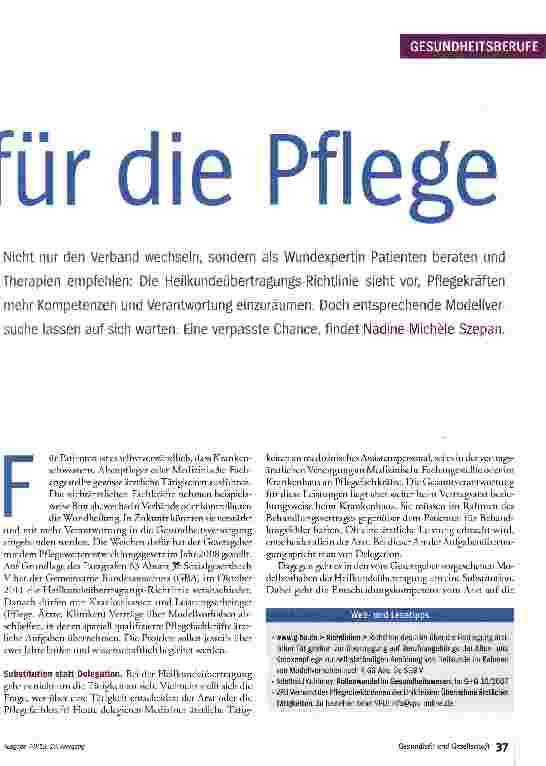 Vorschauseite 2: Neue Rolle für die Pflege