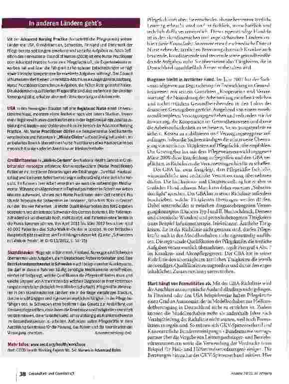 Vorschauseite 3: Neue Rolle für die Pflege