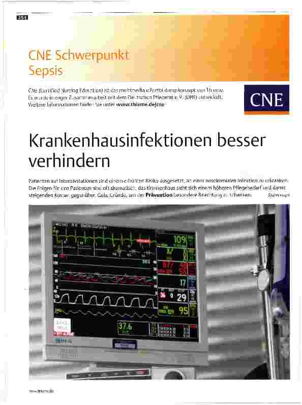 Vorschauseite 1: Krankenhausinfektionen besser verhindern
