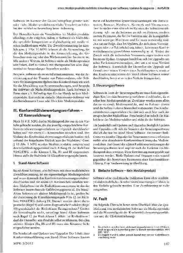 Vorschauseite 3: Medizinprodukterechtliche Einordnung von Software, Updates & Upgrades