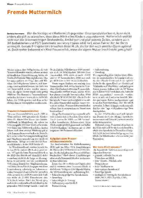 Vorschauseite 1: Fremde Muttermilch