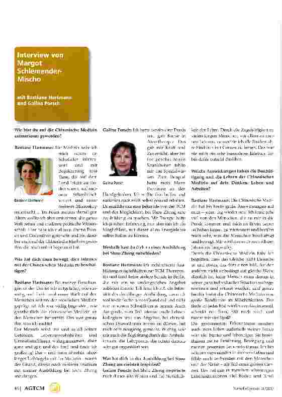 Vorschauseite 1: Interview von Margot Schlemender-Mischo