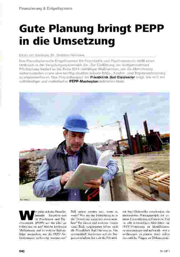 Vorschauseite 1: Gute Planung bringt PEPP in die Umsetzung