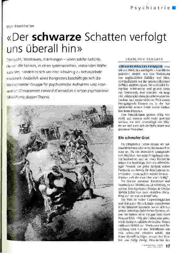 Vorschauseite 1: Der schwarze Schatten verfolgt uns überall hin Wahnkrankheiten