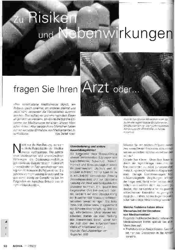 Vorschauseite 1: Zu Risiken und Nebenwirkungen fragen Sie Ihren Arzt oder...