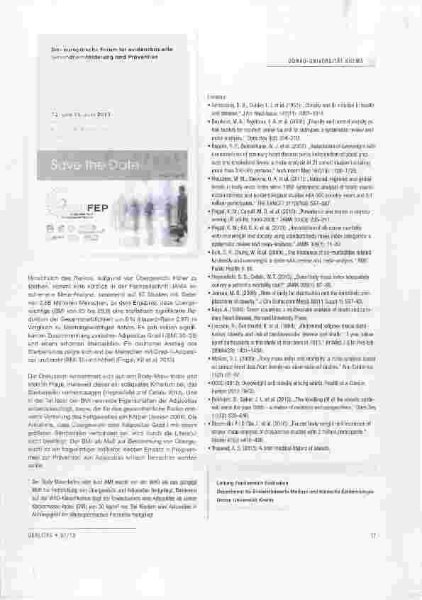 Vorschauseite 2: Adipositasprävention - eine (ge)wichtige Herausforderung