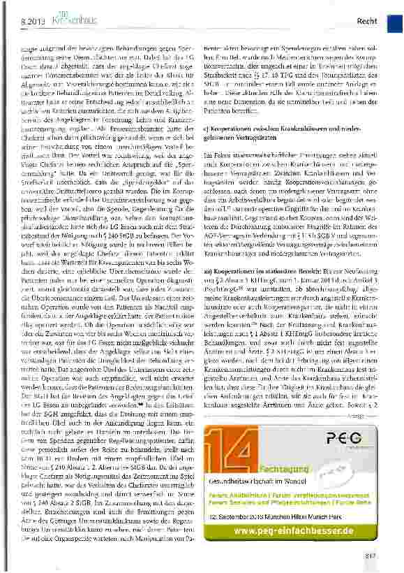 Vorschauseite 3: Compliance in Krankenhaus und Pflegeeinrichtungen -ein Problemaufriss (I)