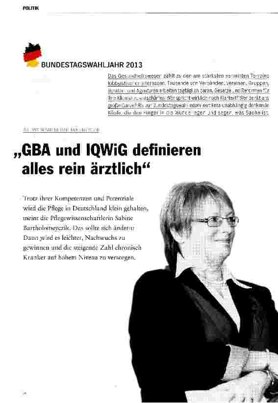 Vorschauseite 1: GBA und IQWiG definieren alles rein ärztlich