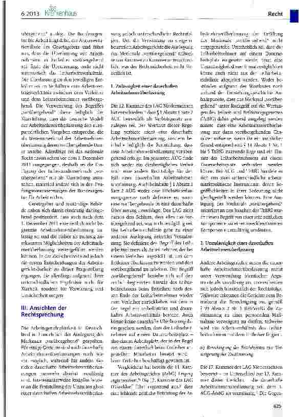 Vorschauseite 2: Dauerhafte Arbeitnehmerüberlassung im Spiegel der Rechtsprechung