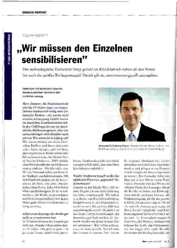 Vorschauseite 1: Wir müssen den Einzelnen sensibilisieren