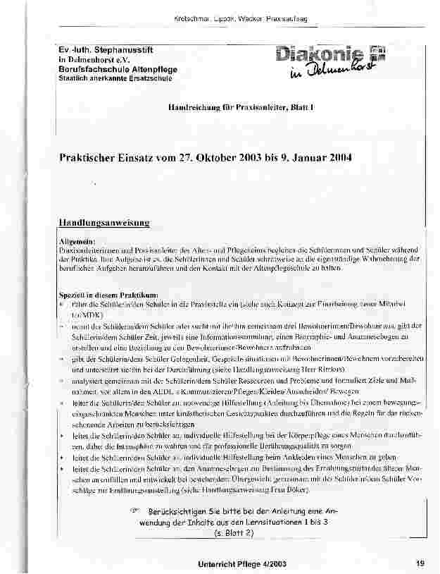 Vorschauseite 3: Praxisauftrag für den ersten Ausbildungsabschnitt